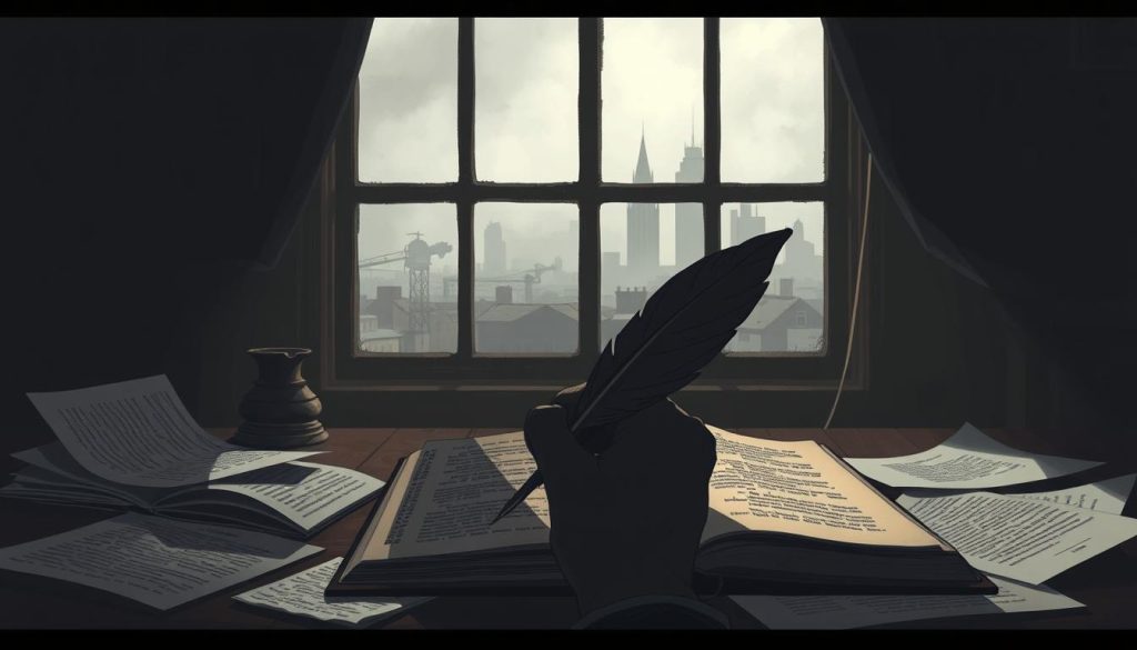 A thoughtful and introspective illustration of a critical review of the final episode. Set in a dimly lit study, a quill pen rests on an open book, surrounded by scattered pages and a contemplative gaze from a shadowed figure in the foreground. The background features a window overlooking a somber, overcast cityscape, hinting at the gravity of the subject matter. Subtle highlights and shadows convey a sense of depth and focus, guiding the viewer's attention to the pensive mood and the act of critical analysis at hand. A thoughtful and introspective illustration of a critical review of the final episode. Set in a dimly lit study, a quill pen rests on an open book, surrounded by scattered pages and a contemplative gaze from a shadowed figure in the foreground. The background features a window overlooking a somber, overcast cityscape, hinting at the gravity of the subject matter. Subtle highlights and shadows convey a sense of depth and focus, guiding the viewer's attention to the pensive mood and the act of critical analysis at hand.