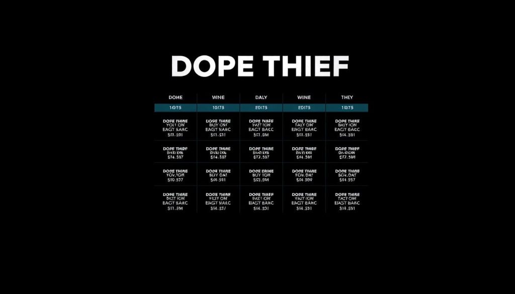 A visually striking image of the TV series "Dope Thief" episode schedule, presented in a bold, clean design. A modern, minimalist aesthetic with a dark, moody color palette sets the tone. The layout features a central grid displaying the episode titles and airing dates, surrounded by subtle visual cues that evoke the show's themes of crime and suspense. Dramatic lighting creates deep shadows and highlights, while a slightly off-center camera angle adds a sense of tension and movement. The overall composition is balanced and visually compelling, drawing the viewer's attention to the key information while creating an immersive, cinematic atmosphere.
