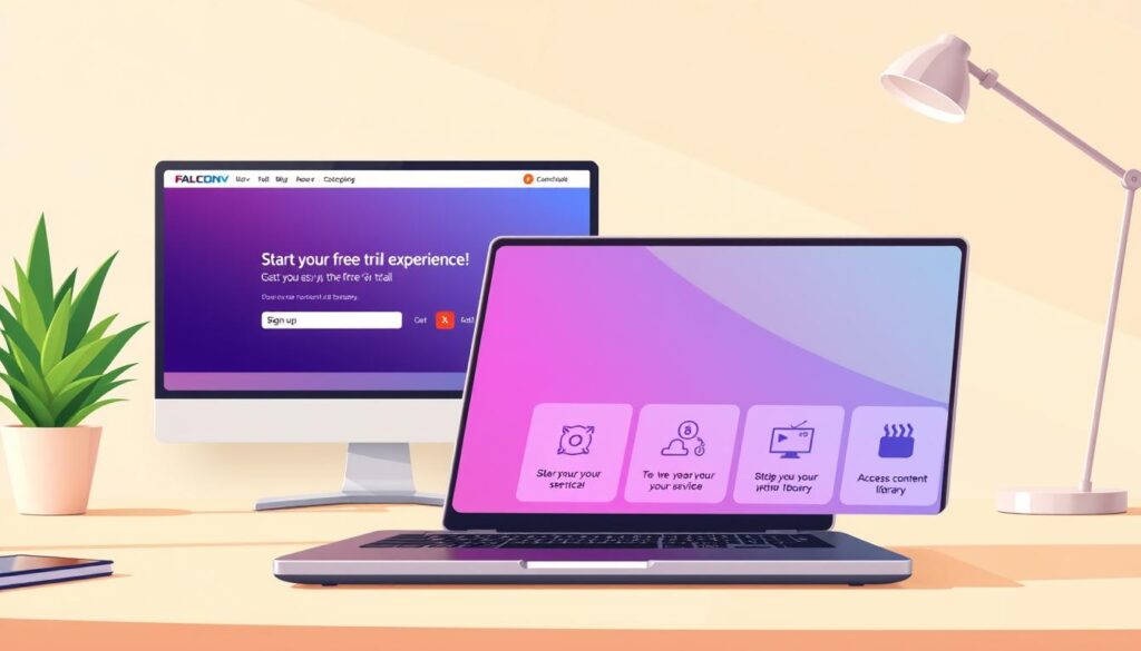 خطوات الحصول على تجربة مجانية