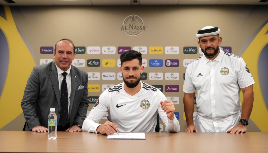 إينيجو مارتينيز خلال توقيعه في الانتقالات الصيفية للاندية السعودية 2025 إينيجو مارتينيز خلال توقيعه في الانتقالات الصيفية للاندية السعودية 2025