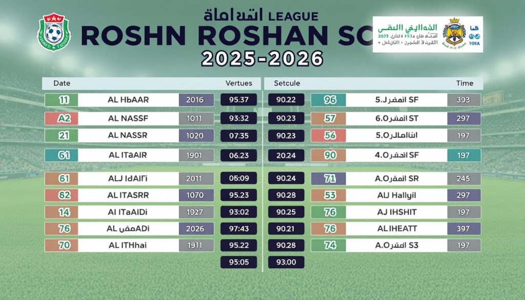 جدول مباريات دوري روشن السعودي 2025-2026