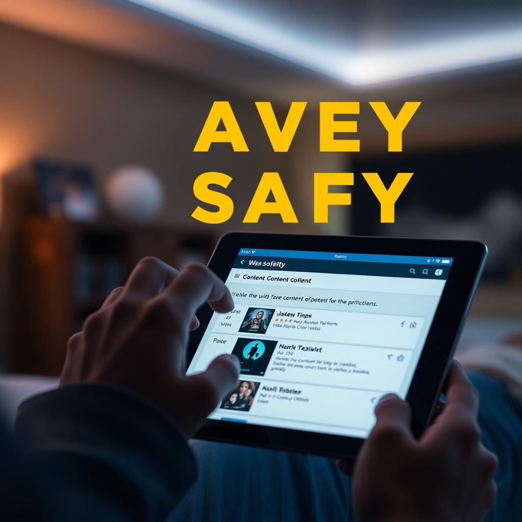 شخص يستخدم جهاز لوحي لتصفح قنوات للبالغين +18 بطريقة آمنة