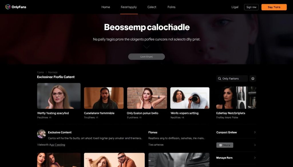واجهة منصة OnlyFans مع عرض للمحتوى الحصري والاشتراكات