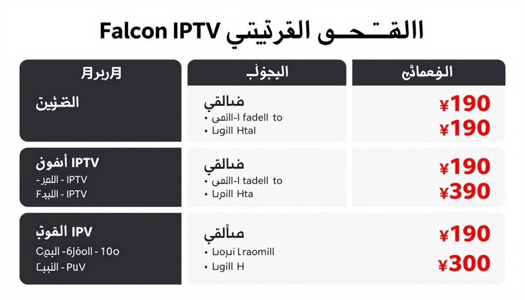 باقات اشتراك متنوعة في سيرفر فالكون الرسمي