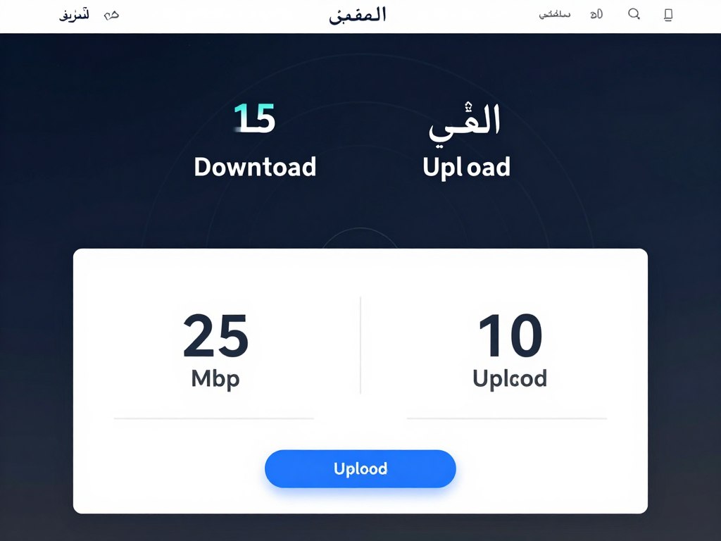 شاشة توضح اختبار سرعة الإنترنت لحل مشكلة التقطيع في خدمات IPTV شاشة توضح اختبار سرعة الإنترنت لحل مشكلة التقطيع في خدمات IPTV