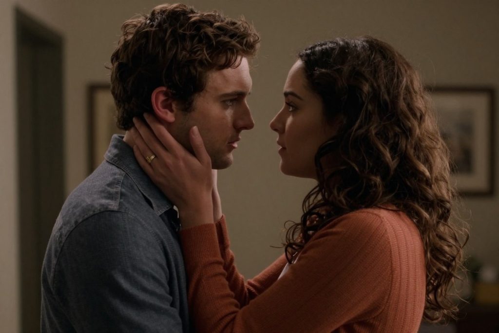 صوفيا كارسون ونيكولاس غاليتزين في مشهد رومانسي من فيلم Purple Hearts صوفيا كارسون ونيكولاس غاليتزين في مشهد رومانسي من فيلم Purple Hearts