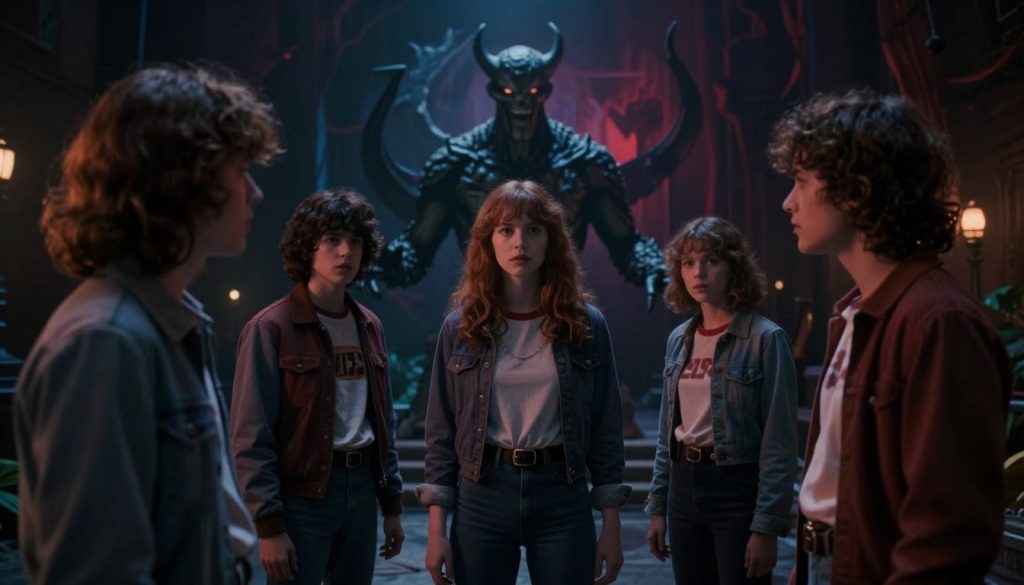 مشهد من الموسم الأخير من مسلسل سترينجر ثينجز ضمن أفضل عشر مسلسلات على نتفلكس في 2025