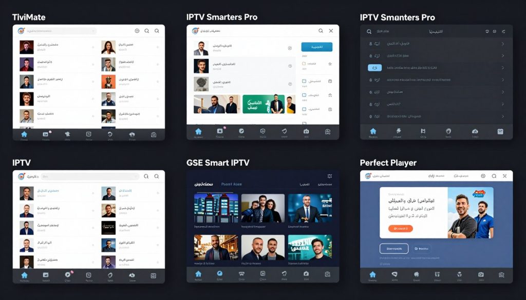واجهات مستخدم لأفضل تطبيقات IPTV المتاحة للأجهزة المختلفة واجهات مستخدم لأفضل تطبيقات IPTV المتاحة للأجهزة المختلفة