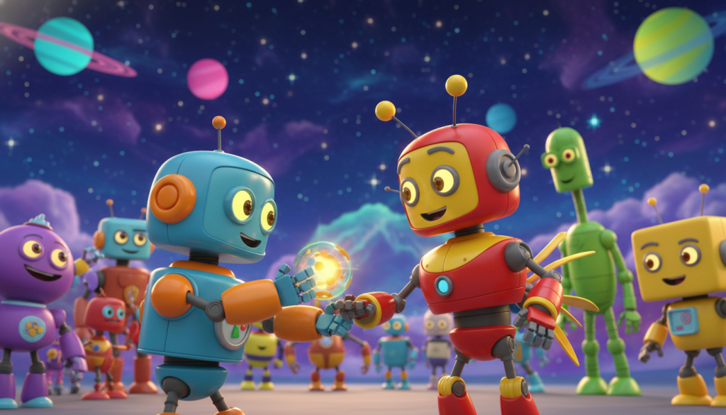 شخصيات وأصدقاء في مجرة الروبوت